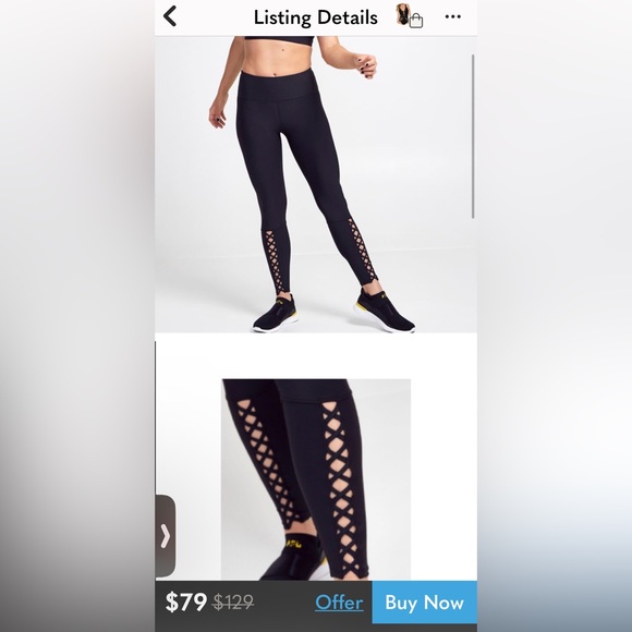 SOUL CYCLE PERFORMANCE LADIES BLACK LATTICE HIGH WAIST CROPPED LEGGINGS-S - Picture 12 of 12